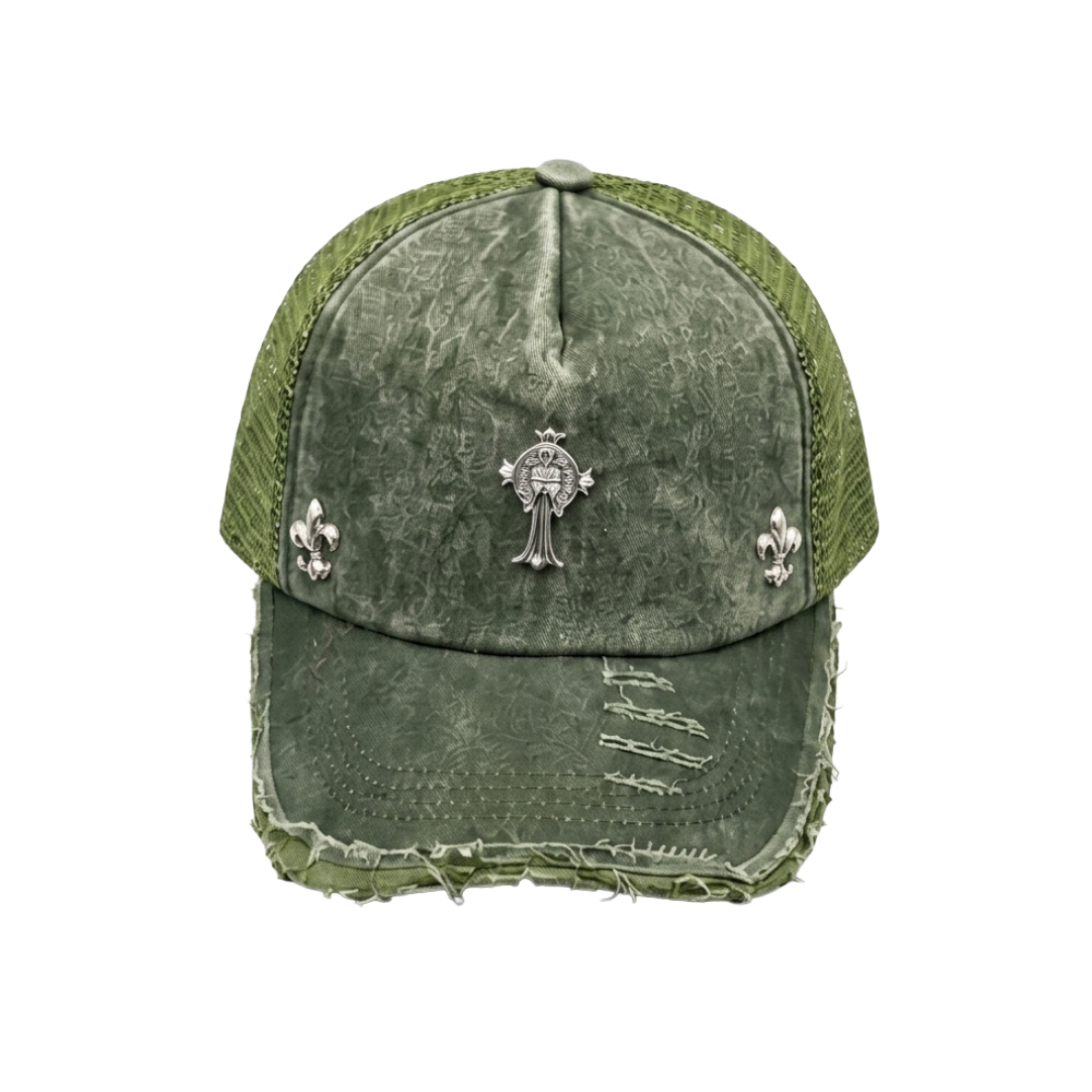 Green Gothic Denim Cap