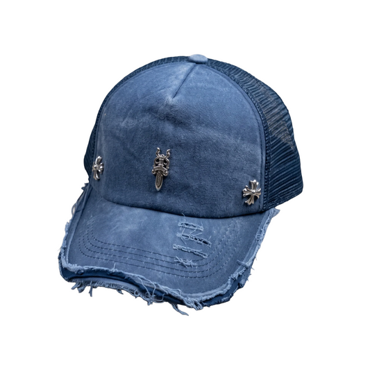 Blue Gothic Denim Cap