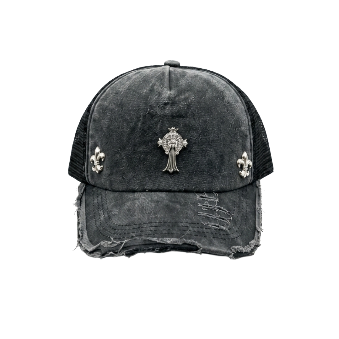 Black Gothic Denim Cap